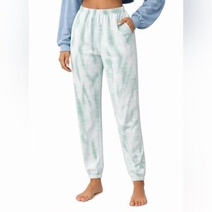 AR33 Green & White Tie Dye Jogger Sweatpants Size Medium Lounge Pants